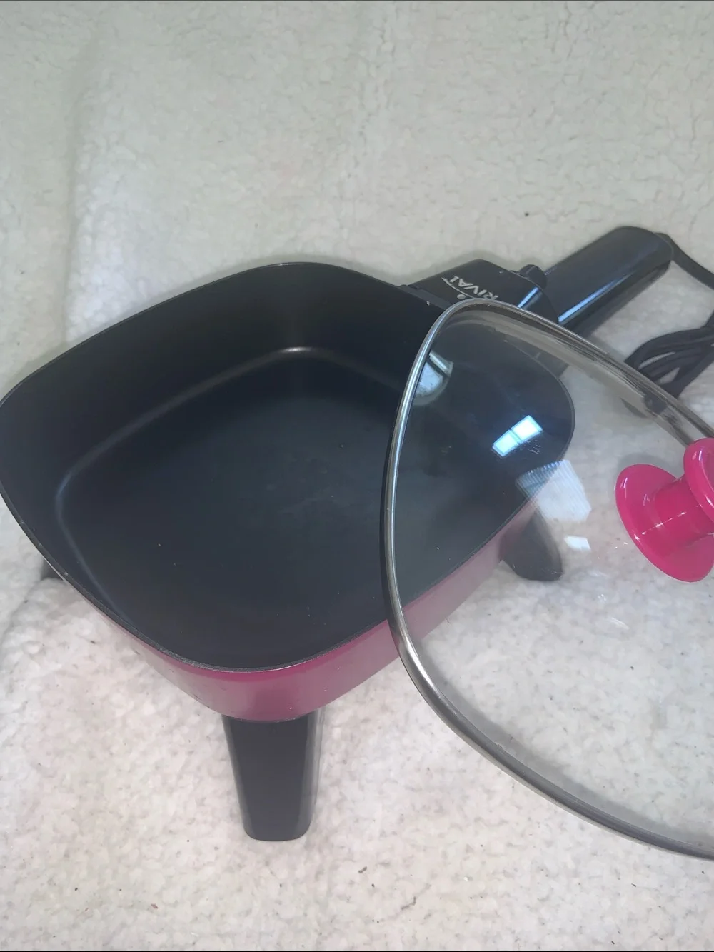 Rival Pink Electric Skillet with Glass Lid